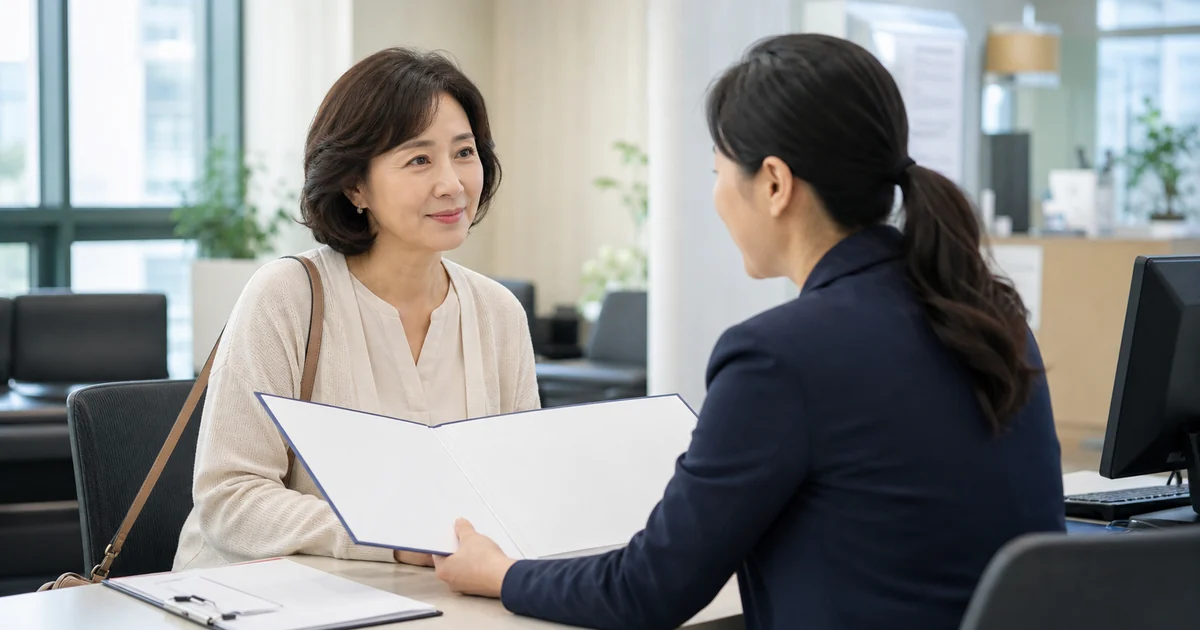 새일센터에서 직업훈련 상담을 받는 40대 여성