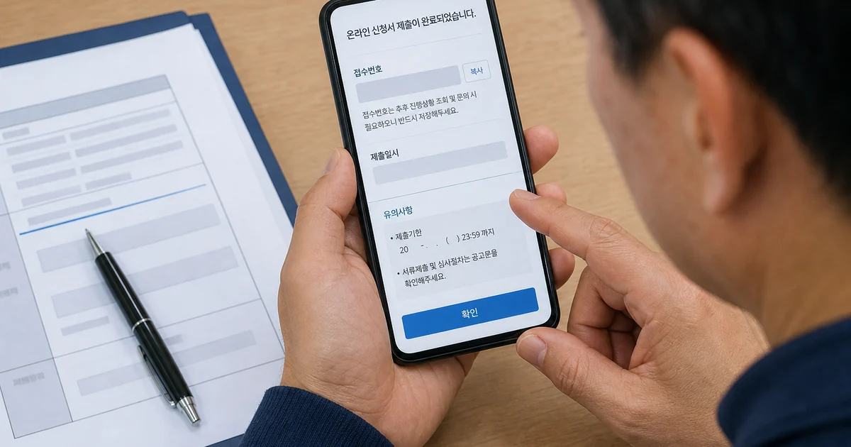 ‘청구기한 조회와 서류 준비’ 처리 결과를 서류와 대조하는 50대 이용자